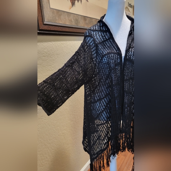 Black Lightweight Cover Cardigan - Picture 2 of 5